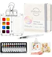 Mini Watercolor Paint Set Portable,Travel Paint kit,Paint Palette Travel Kit Set with Paint,Water...