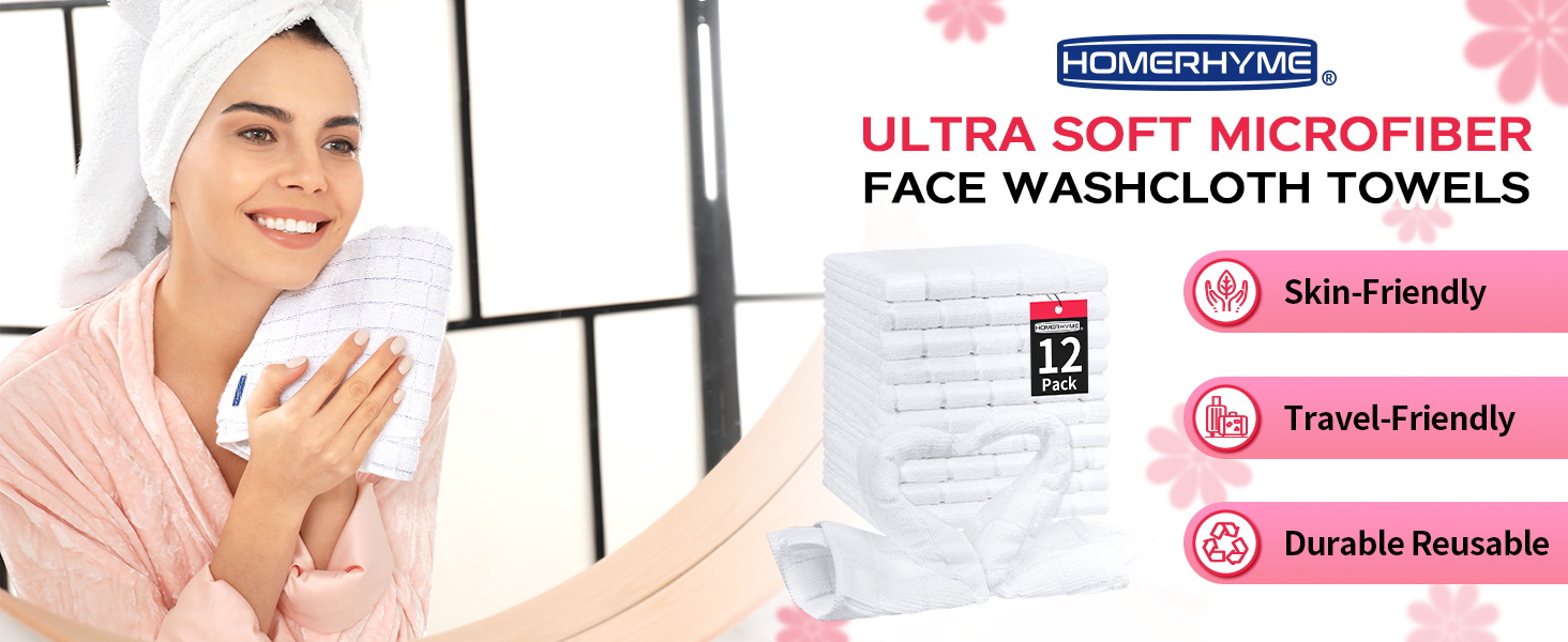 Microfiber Washcloths Face Towels Set