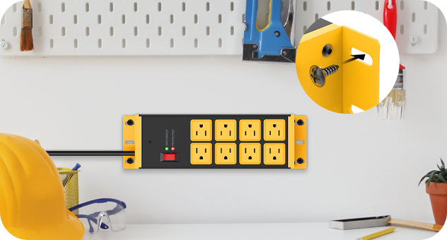 Wall Mount Metal Power Strip