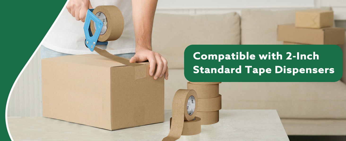 This brown packing tape can be easily compatible with 2-inch standard tape dispensers.