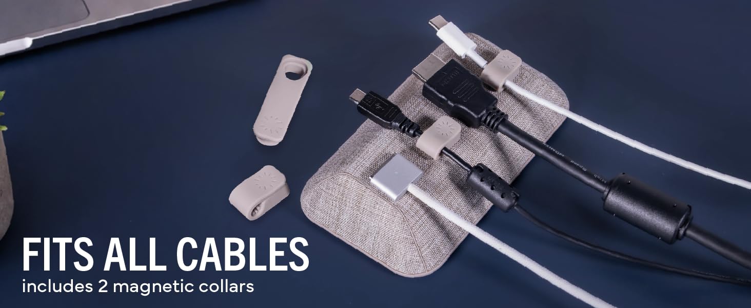 silicone magnetic cable collars included let any cable snap in USB-C HDMI replaces cable clips strap