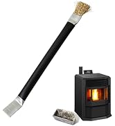 Pellet Stove Cleaning Brush with Scraper, Heavy Duty Steel Wire Brush | Fireplace Maintenance Too...