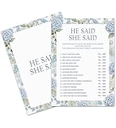 LSJEHTQ Bridal Shower Games Cards, He Said She Said Themed Bridal Shower Games for 25 Guests, Blu...