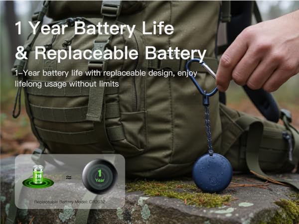 1 Year Battery Life & Replaceable Battery