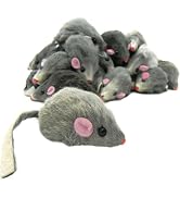 Labriciyon 5 Pcs Gray Fur Rattle Mouse Cat Toy Mice Animal Toy Pet Supplies Furry Play Combo - Ca...