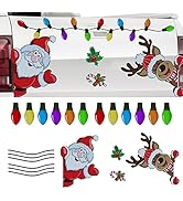 Christmas Car Refrigerator Decorations Reflective Bulb Light Shaped Magnets Ornaments Set Xmas Ho...