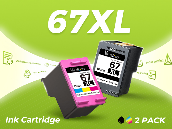 67XL ink cartridges black/color combo pack