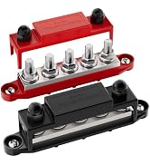 RVBOATPAT 275A Power Distribution Block 12V Bus Bar 5 x 3/8" (M10) Terminal Studs 12 Volt Marine ...