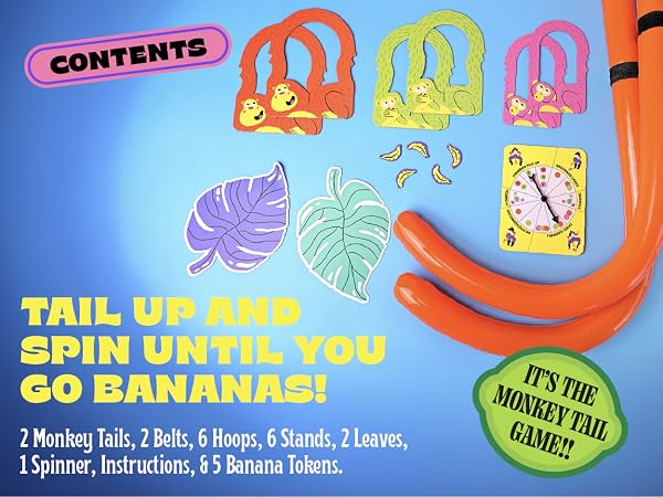 It's Bananas Monkey Tail Game - Family party game board game for bachelorette holiday drinking fun