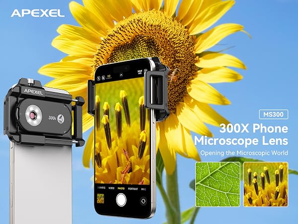 APEXEL 300X Phone Microscope Lens