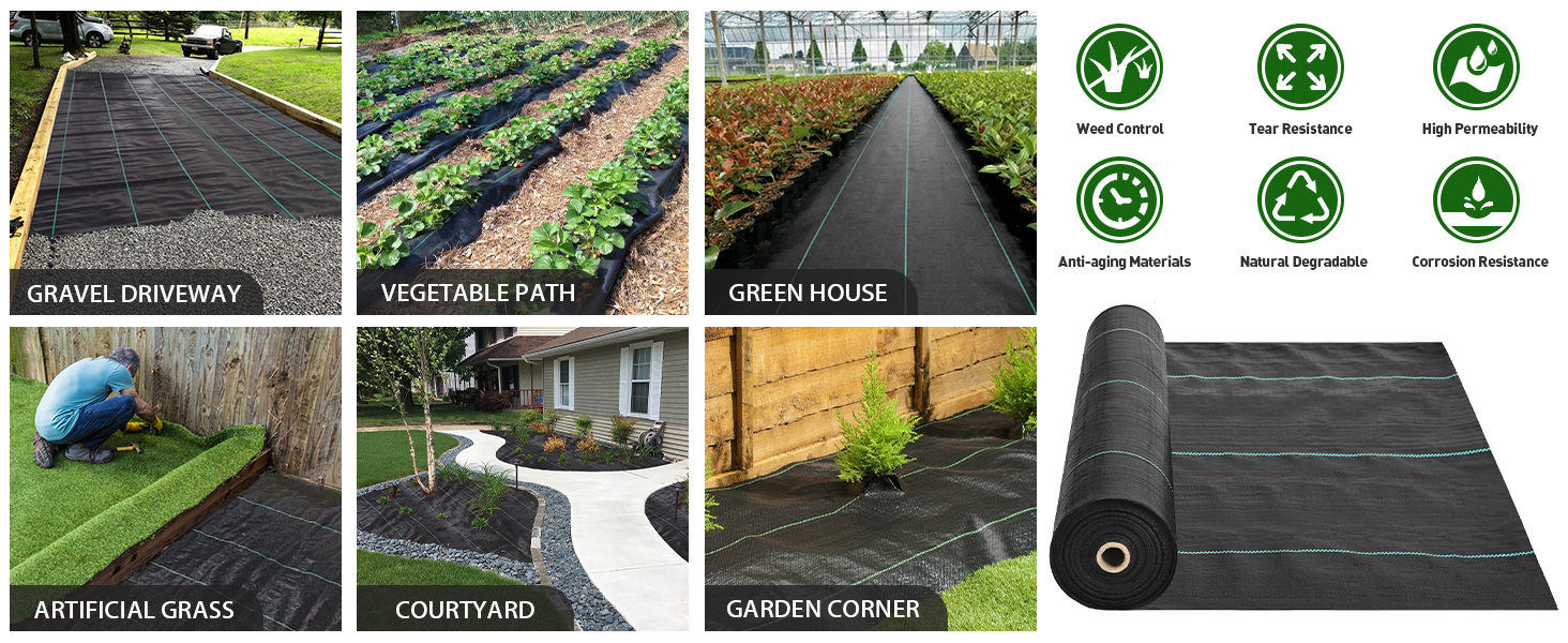 Landscape fabric for driveway garden greenhouse artificial grass and yard landscaping