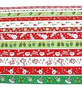 12 Pieces Christmas Ribbon 24 Yards Grosgrain Satin Fabric Xmas Ribbons for Crafts Decoration Hol...