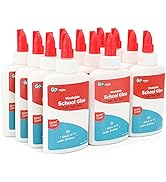 White Glue School Glue Bottle for Slime Washable Craft Kids Glue No-Run Non-Toxic 4 oz, School Su...