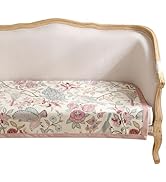 patdrea Designer Vintage Loveseat Sofa Covers,Velvet French Beige Floral Sectional Couh Cover, Lu...