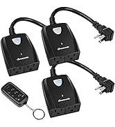 DEWENWILS Outdoor Remote Control Outlet, Weatherproof Wireless Electrical Plug in Light Switches,...