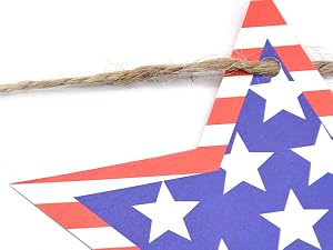 24 Pcs Patriotic Star Hanging Decorations