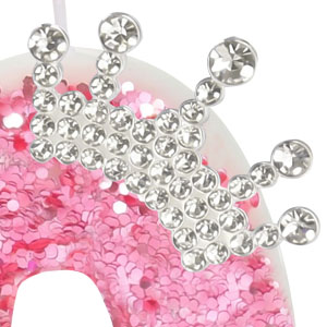 pink crown birthday candles