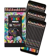 POSCA Colored Pencils, Soft Core, 36 Count, Ultra-Smooth, Rich Pigment, Vibrant Colors for Blend...