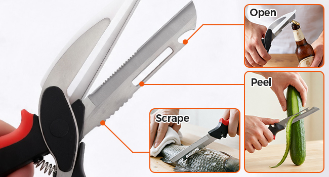 kitchen scissors vegetable scissors 2 in 1 kitchen scissors for food cutting board scissors