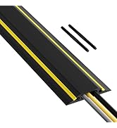 D-Line 6ft Floor Cord Cover, Made in USA Linkable Cable Protector, Hide Extension Cords, Protect ...