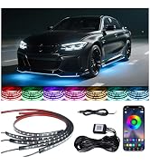 Ligrel Underglow Light Strip RGB - 4PCS Car Neon Lights Kit with 252 LEDs, Bluetooth APP Control,...