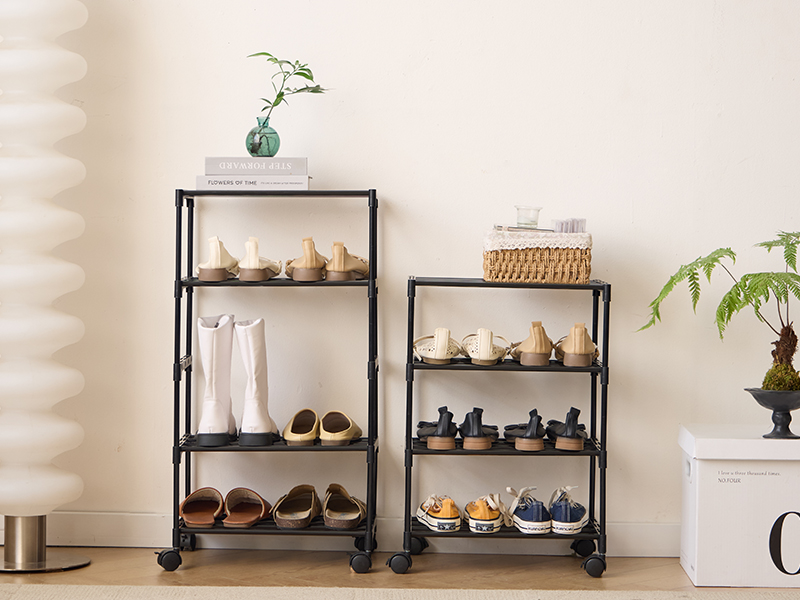 Expandable shoe rack, metal shoe rack, high shoe rack, five-layer shoe rack