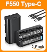 NP-f550ENEGON Battery (2-Pack) and Rapid Dual Charger for Sony NP-BX1 and Sony ZV-1, Cyber-Shot D...