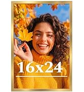 Veleclo 16x24 Picture Frame for Wall Display, 16x24 Gold Picture Frame with Shatter Resistant Ple...