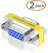 WOVTE SVGA Connector, DB HD New 15 VGA SVGA KVM Female to Female Gender Changer Adapter Coupler P...