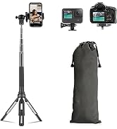 Acuvar Phone Tripod 55" - Works as Tripod, Selfie Stick, and Camera Monopod for Go Pro- Cell Phon...