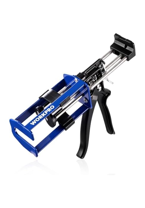 WORKPRO 200ML Dual Cartridge Epoxy Gun, Heavy Duty Caulking Gun | For 1:1 & 2:1 Mix Ratio Cartrid...