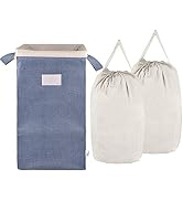 MCleanPin Large Laundry Hamper Collapsible with 2 Removeable Laundry Bags & Sorting Card, Dirty C...