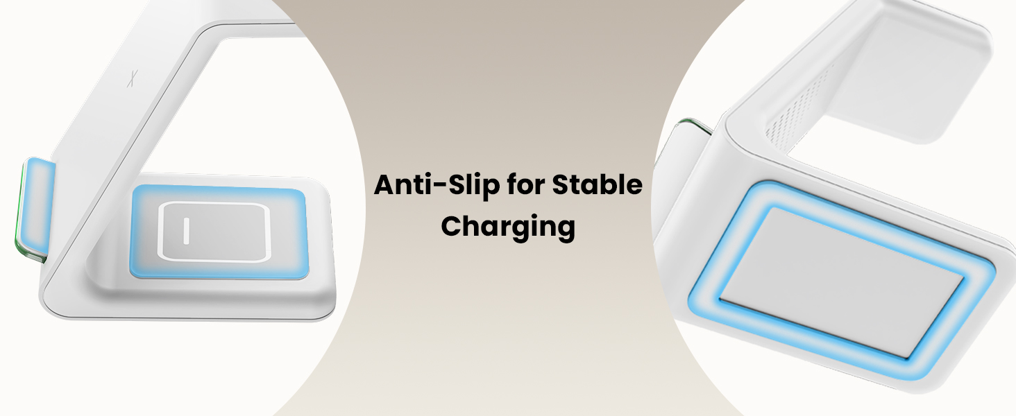 GEEKERA 3 in 1 Wireless Charging Station for Apple Fast Wireless Charger Stand Dock for iPhone