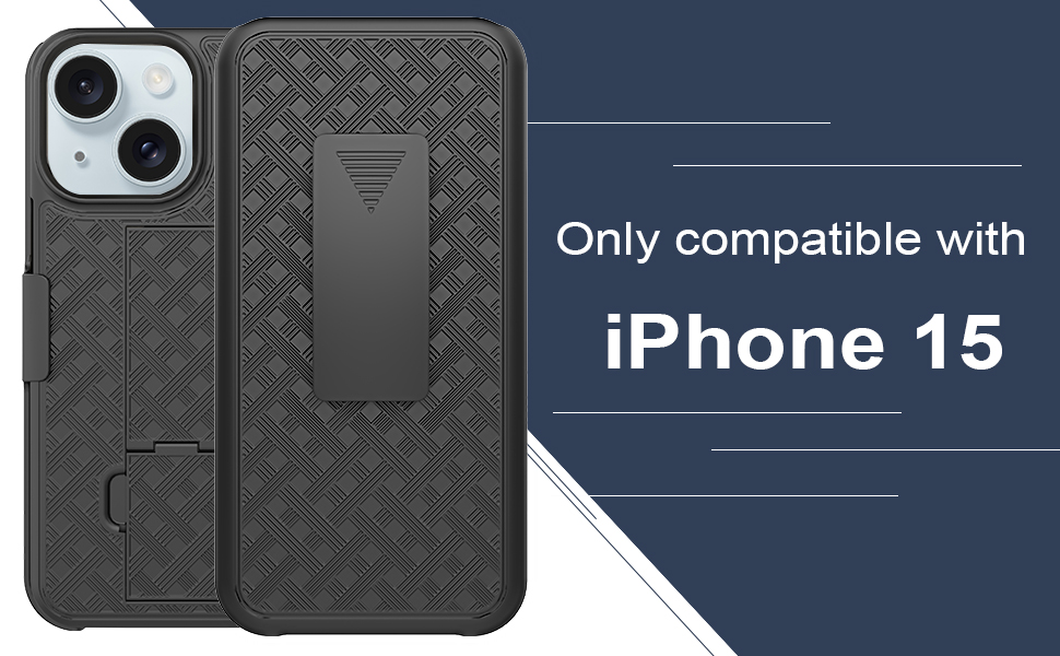 Ailiber Compatible with iPhone 15 Case Holster Case with Screen Protector