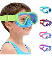 Vvinca Kids Swim Goggles with Nose Cover, Snorkel Diving Mask Fabric Strap Anti Fog Anti Shattere...