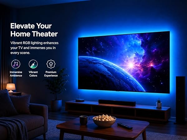 Upgrade your home theater with vibrant RGB TV backlighting. Immerse in every scene.
