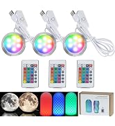 3DZWMAN 3 Pack RGB Remote Control LED Lamp Kit 001 for Bambu lab A1 mini/A1 MH001, Color Storage,...