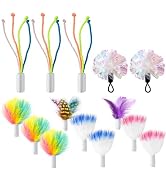 ORSDA 14Pcs Cat Feather Toys Replacement Interactive Kitten Toys for Indoor Cats with Mylar Crink...
