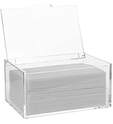 rejomiik Acrylic Dryer Sheet Holder Clear Dryer Sheet Dispenser Container Box with Lid and Anti S...