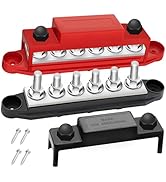 maierke 250A Bus Bar 12V Marine 1/4" Power Distribution Block Automotive Busbar Terminal Block,Ba...