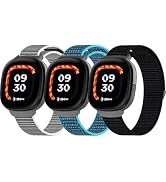 QHBAMD 3 Pack Nylon Watch Band Compatible with Fitbit Ace LTE Band,Adjustable Braided Straps Band...