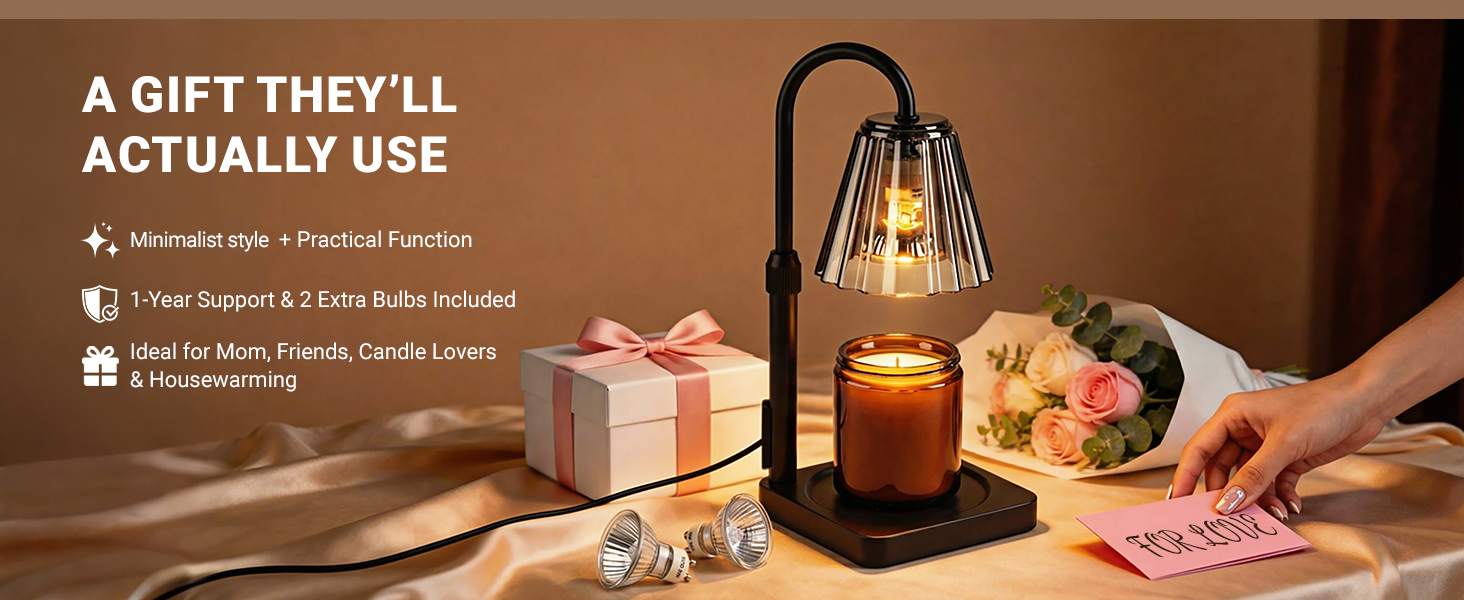 Fubink black candle warmer lamp with timer & dimmer, perfect mothers day gifts from husband daughter
