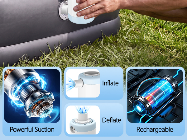 Air Pump for Inflatables Inflate Deflate for Air Mattress Portable Air Pump