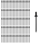 Antrader 1/8" x 1/4" Stainless Steel Blind Pop Rivets,Black,100Pcs | Flange Rivets for DIY/Home/A...
