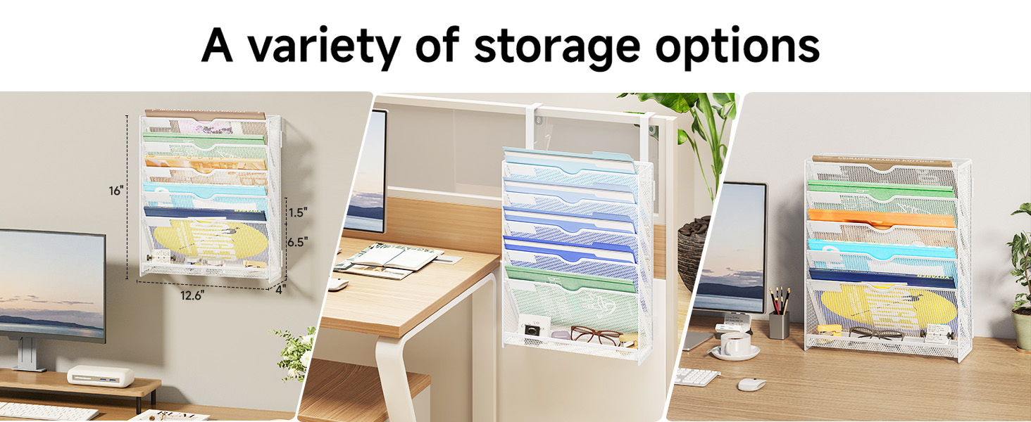 A variety of storage options