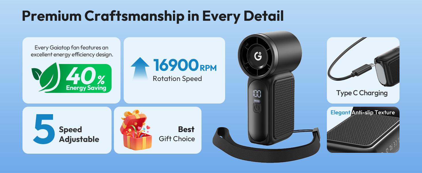 Gaiatop Portable Handheld Mini Fan