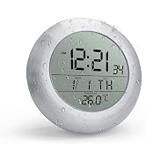 BXF SPORTS Bathroom Shower Clock Waterproof,Extra Large LCD Screen Shower Digital Clock,Moisture ...