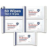 Mediwiper 10ct Alcohol-Free Hand Sanitizing Wipes, Disinfecting Antibacterial Hand Sanitizer Wipe...
