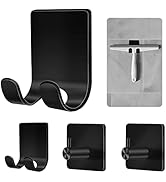 CGBE Adhesive Razor Hooks Black Self Adhesive Razor Holder Shower Hooks for Bathroom Heavy Duty S...