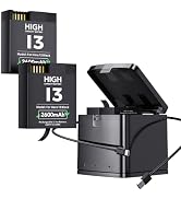 2600mAh for GoPro Hero 13 Battery Replacement with Charger Kit,2-Pack,Black | High Capacity Batte...